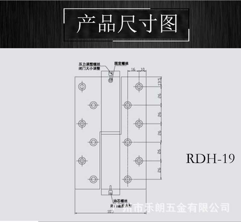 樂(lè)朗五金RDH-19 液壓自動(dòng)門合頁(yè)